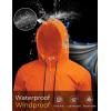 COOFANDY Mens Packable Rain Jacket Lightweight Waterproof Raincoat with Hood Outdoor Rain Gear Travel Hiking Cycling(Orange)