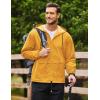 COOFANDY Mens Packable Rain Jacket Lightweight Waterproof Raincoat with Hood Outdoor Rain Gear Travel Hiking Cycling(Orange Yellow)