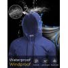 COOFANDY Mens Packable Rain Jacket Lightweight Waterproof Raincoat with Hood Outdoor Rain Gear Travel Hiking Cycling(Royal Blue)