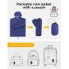 COOFANDY Mens Packable Rain Jacket Lightweight Waterproof Raincoat with Hood Outdoor Rain Gear Travel Hiking Cycling(Royal Blue)