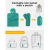 COOFANDY Mens Packable Rain Jacket Lightweight Waterproof Raincoat with Hood Outdoor Rain Gear Travel Hiking Cycling(Teal)