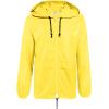 COOFANDY Mens Packable Rain Jacket Lightweight Waterproof Raincoat with Hood Outdoor Rain Gear Travel Hiking Cycling(Yellow)