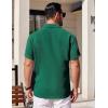 COOFANDY Mens Short Sleeve Button Down Shirts Waffle Shirt Casual Beach Summer Shirts Wrinkle Free Vacation Shirts(Green)