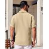 COOFANDY Mens Short Sleeve Button Down Shirts Waffle Shirt Casual Beach Summer Shirts Wrinkle Free Vacation Shirts(Khaki)
