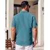 COOFANDY Mens Short Sleeve Button Down Shirts Waffle Shirt Casual Beach Summer Shirts Wrinkle Free Vacation Shirts(Peacock Blue)