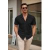 COOFANDY Mens Short Sleeve Dress Shirts Button Down Untucked Wrinkle Free Shirts Casual Summer Shirt with Pocket(Black)