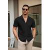 COOFANDY Mens Short Sleeve Dress Shirts Button Down Untucked Wrinkle Free Shirts Casual Summer Shirt with Pocket(Black)
