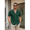 COOFANDY Mens Short Sleeve Dress Shirts Button Down Untucked Wrinkle Free Shirts Casual Summer Shirt with Pocket(Evergreen)