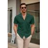COOFANDY Mens Short Sleeve Dress Shirts Button Down Untucked Wrinkle Free Shirts Casual Summer Shirt with Pocket(Evergreen)