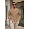 COOFANDY Mens Short Sleeve Dress Shirts Button Down Untucked Wrinkle Free Shirts Casual Summer Shirt with Pocket(Khaki)