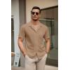 COOFANDY Mens Short Sleeve Dress Shirts Button Down Untucked Wrinkle Free Shirts Casual Summer Shirt with Pocket(Khaki)