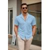 COOFANDY Mens Short Sleeve Dress Shirts Button Down Untucked Wrinkle Free Shirts Casual Summer Shirt with Pocket(Light Blue)
