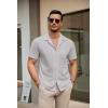 COOFANDY Mens Short Sleeve Dress Shirts Button Down Untucked Wrinkle Free Shirts Casual Summer Shirt with Pocket(Light Gray)