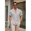 COOFANDY Mens Short Sleeve Dress Shirts Button Down Untucked Wrinkle Free Shirts Casual Summer Shirt with Pocket(Light Gray)