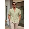 COOFANDY Mens Short Sleeve Dress Shirts Button Down Untucked Wrinkle Free Shirts Casual Summer Shirt with Pocket(Light Green)