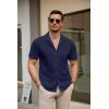 COOFANDY Mens Short Sleeve Dress Shirts Button Down Untucked Wrinkle Free Shirts Casual Summer Shirt with Pocket(Midnight Blue)