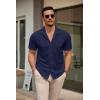 COOFANDY Mens Short Sleeve Dress Shirts Button Down Untucked Wrinkle Free Shirts Casual Summer Shirt with Pocket(Midnight Blue)