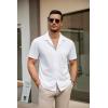 COOFANDY Mens Short Sleeve Dress Shirts Button Down Untucked Wrinkle Free Shirts Casual Summer Shirt with Pocket(White)