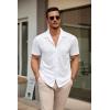 COOFANDY Mens Short Sleeve Dress Shirts Button Down Untucked Wrinkle Free Shirts Casual Summer Shirt with Pocket(White)