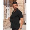 COOFANDY Mens Short Sleeve Dress Shirts Stretch Wrinkle Free Button Down Shirt Casual Summer Top(Black)