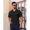 COOFANDY Mens Short Sleeve Dress Shirts Stretch Wrinkle Free Button Down Shirt Casual Summer Top(Black)