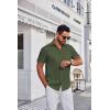 COOFANDY Mens Short Sleeve Dress Shirts Wrinkle Free Business Casual Button Down Shirt with Pocket(Army Green)