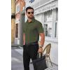 COOFANDY Mens Short Sleeve Dress Shirts Wrinkle Free Business Casual Button Down Shirt with Pocket(Army Green)