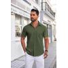 COOFANDY Mens Short Sleeve Dress Shirts Wrinkle Free Business Casual Button Down Shirt with Pocket(Army Green)