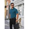 COOFANDY Mens Short Sleeve Dress Shirts Wrinkle Free Business Casual Button Down Shirt with Pocket(Blue)