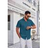 COOFANDY Mens Short Sleeve Dress Shirts Wrinkle Free Business Casual Button Down Shirt with Pocket(Blue)