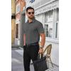 COOFANDY Mens Short Sleeve Dress Shirts Wrinkle Free Business Casual Button Down Shirt with Pocket(Dark Grey)