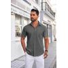 COOFANDY Mens Short Sleeve Dress Shirts Wrinkle Free Business Casual Button Down Shirt with Pocket(Dark Grey)