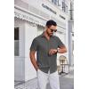 COOFANDY Mens Short Sleeve Dress Shirts Wrinkle Free Business Casual Button Down Shirt with Pocket(Dark Grey)
