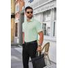 COOFANDY Mens Short Sleeve Dress Shirts Wrinkle Free Business Casual Button Down Shirt with Pocket(Light Green)