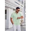 COOFANDY Mens Short Sleeve Dress Shirts Wrinkle Free Business Casual Button Down Shirt with Pocket(Light Green)