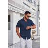 COOFANDY Mens Short Sleeve Dress Shirts Wrinkle Free Business Casual Button Down Shirt with Pocket(Navy Blue)