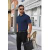 COOFANDY Mens Short Sleeve Dress Shirts Wrinkle Free Business Casual Button Down Shirt with Pocket(Navy Blue)