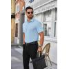 COOFANDY Mens Short Sleeve Dress Shirts Wrinkle Free Business Casual Button Down Shirt with Pocket(Sky Blue)