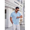 COOFANDY Mens Short Sleeve Dress Shirts Wrinkle Free Business Casual Button Down Shirt with Pocket(Sky Blue)