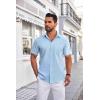COOFANDY Mens Short Sleeve Dress Shirts Wrinkle Free Business Casual Button Down Shirt with Pocket(Sky Blue)