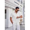 COOFANDY Mens Short Sleeve Dress Shirts Wrinkle Free Business Casual Button Down Shirt with Pocket(White)