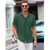 COOFANDY Mens Short Sleeve Wrinkle Free Shirt Casual Button Down Shirt Summer Dress Shirt(Lake Green)