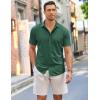 COOFANDY Mens Short Sleeve Wrinkle Free Shirt Casual Button Down Shirt Summer Dress Shirt(Lake Green)