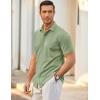 COOFANDY Mens Short Sleeve Wrinkle Free Shirt Casual Button Down Shirt Summer Dress Shirt(Moon Green)