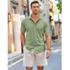 COOFANDY Mens Short Sleeve Wrinkle Free Shirt Casual Button Down Shirt Summer Dress Shirt(Moon Green)