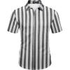 COOFANDY Mens Short Sleeve Wrinkle Free Shirt Casual Button Down Shirt Summer Dress Shirt(Stripe-black&white)