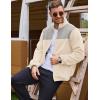 COOFANDY Men’s Soft Polar Fleece Jacket Lightweight Full Zip Jackets Casual Outdoor Warm Jackets Coats with Pockets(Beigelight Grey)