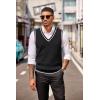 COOFANDY Sweater Vest for Men Regular Fit V Neck Sleeveless Knitted Pullovers Sweater(Black)