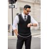 COOFANDY Sweater Vest for Men Regular Fit V Neck Sleeveless Knitted Pullovers Sweater(Black)