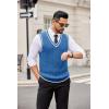 COOFANDY Sweater Vest for Men Regular Fit V Neck Sleeveless Knitted Pullovers Sweater(Blue)